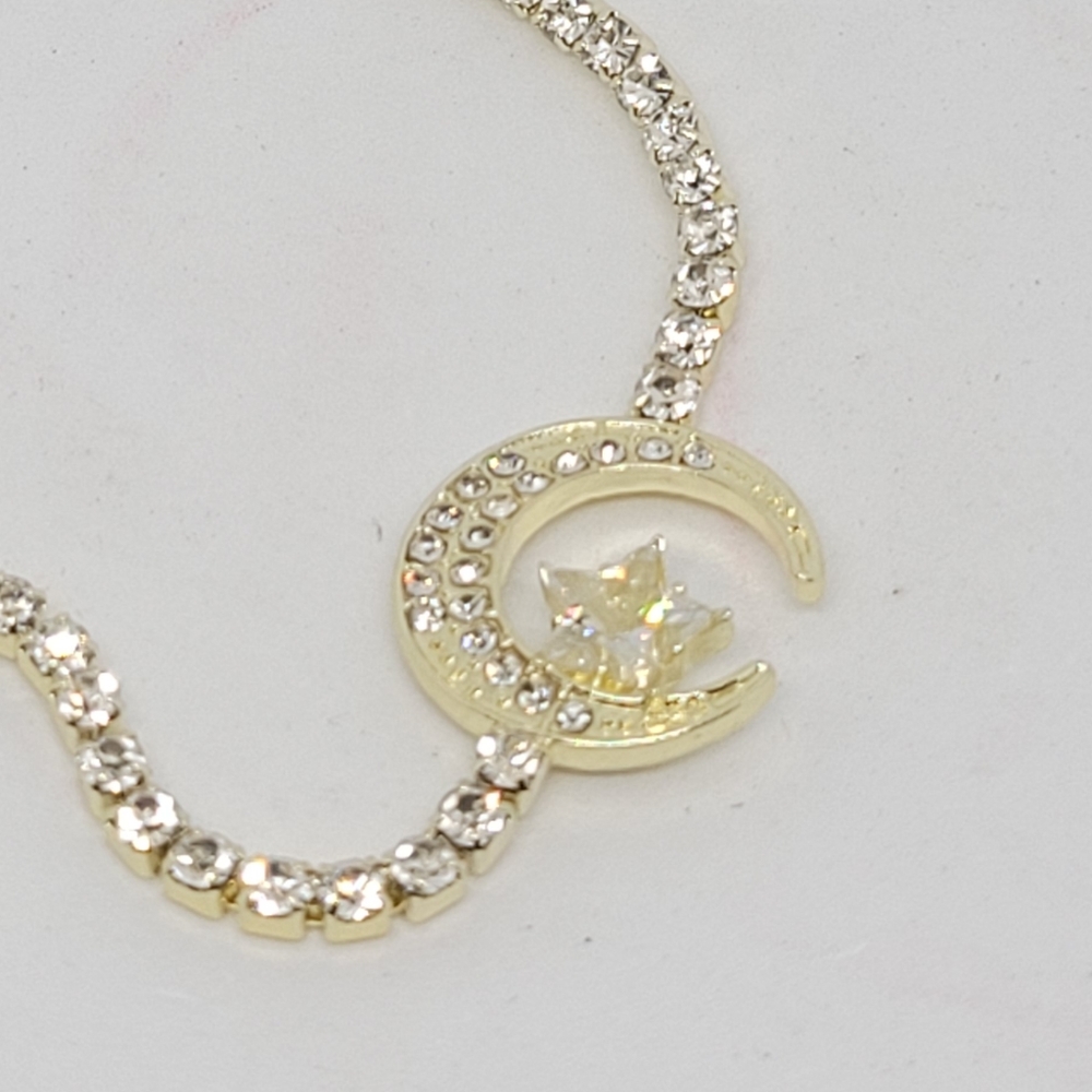 Jewelry NWT bracelet anklet adjustable, lab created sapphires moon star bracelet